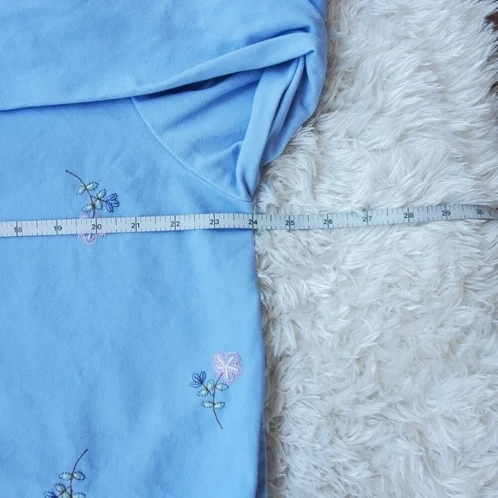 Vintage 1990s Womens Blue Floral Grandma Coquette Cottage Core Full zip Jacket